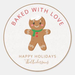 Baked With Love Holiday Gingerbread Classic Round Sticker