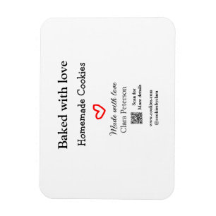 Baked with love home cookies add QR made with love Magnet