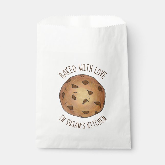 Baked With Love Homemade Chocolate Chip Cookies Favour Bag (Front)