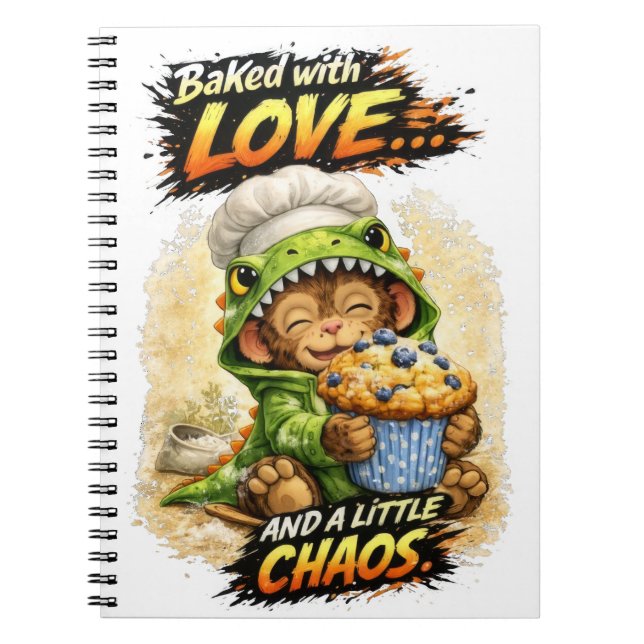 Baked with Love Notebook Cute Dino (Front)