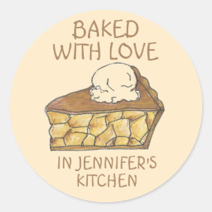 Baked with Love Personalized Apple Pie Stickers