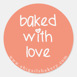 Baked with Love - Personalized Custom Color Classic Round Sticker