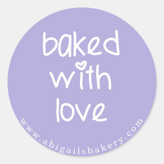 Baked with Love - Personalized Custom Colour Classic Round Sticker (Front)