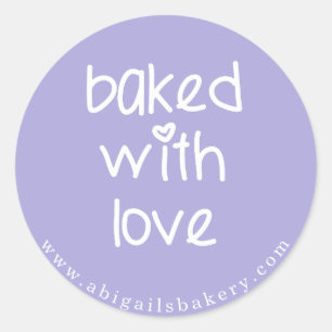 Baked with Love - Personalized Custom Colour Classic Round Sticker