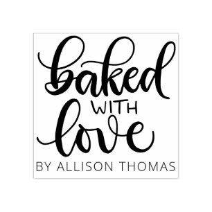 Baked with love - Personalized Rubber Stamp