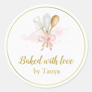 Baked with Love Personalized Stickers