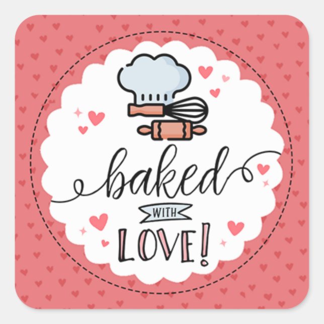Baked with Love Small Business Sticker (Front)