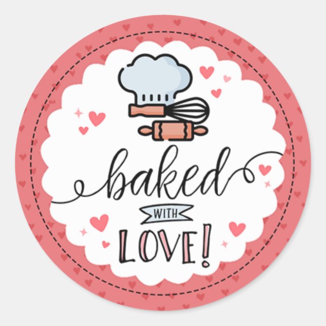 Baked with Love Small Business Sticker (Front)