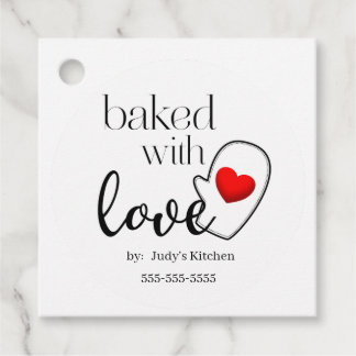 Baked with Love Sticker Favour Tags