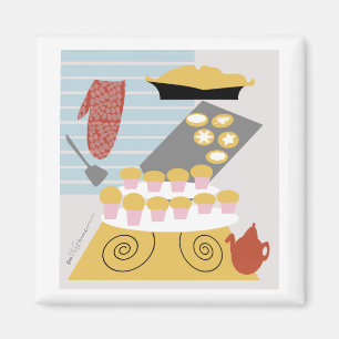 Baker art cakes, pie, cookies Magnet