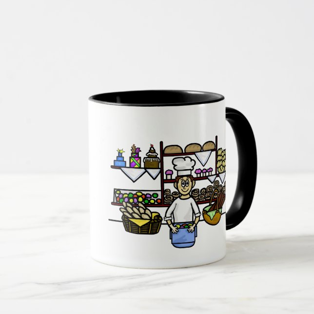 Baker At Bakery Counter Personalize Name Mug (Front Right)