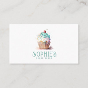 Baker Bakery Cupcake Logo Carré Carte de visite