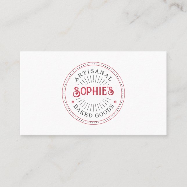 Baker Bakery Pastry Chef Business Card (Front)