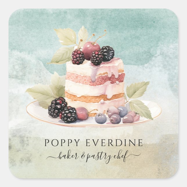 Baker Bakery Pastry Chef Catering Business  Square Sticker (Front)