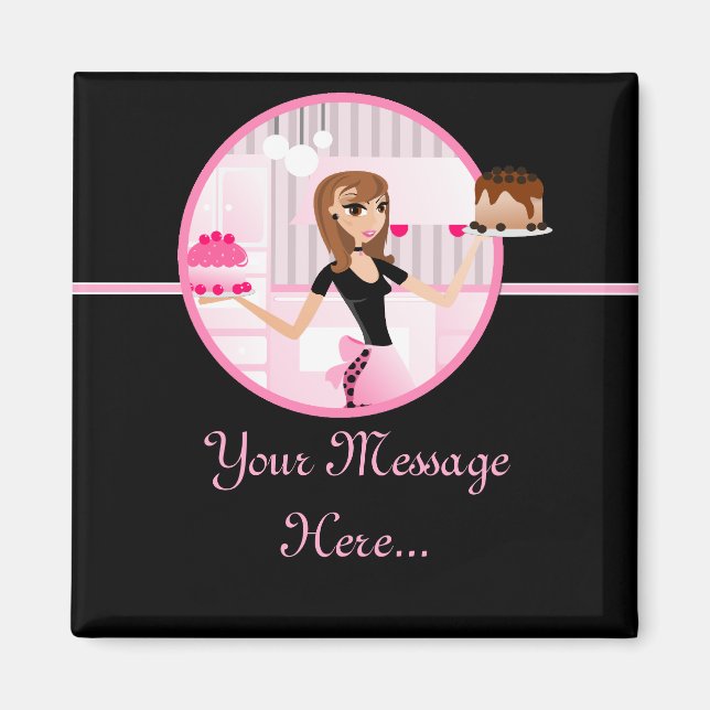 Baker/Bakery/Pastry Chef Frig Magnet Design 6 (Front)