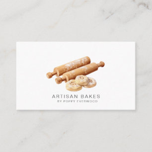 Baker Bakery Pastry Chef Rolling Pins Business Card