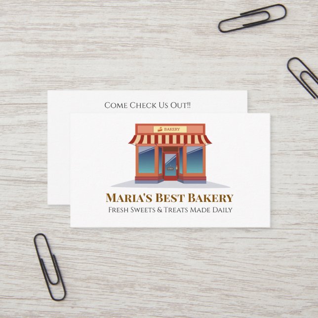 Baker Bakery Store Cafe Business Card (Front/Back In Situ)