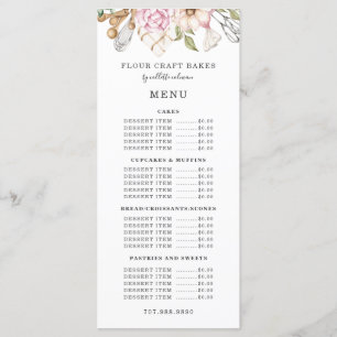 Baker Bakery Watercolor Bakers Tools Utensils Menu