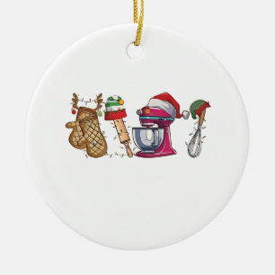 Baker Baking Bake Bakery Kitchen Worke Ceramic Ornament