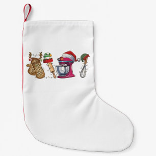 Baker Baking Bake Bakery Kitchen Worke Small Christmas Stocking