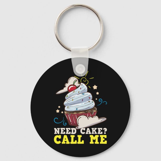 Baker Baking Cake Cupcake Gift  Keychain (Front)