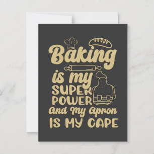 Baker Baking Is My Superpower Bakery Chef Cake Postcard