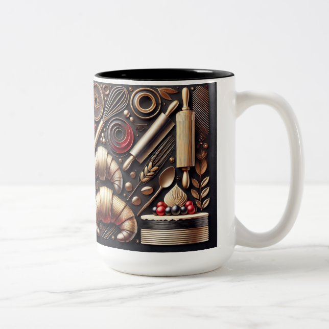 Baker & Cake Artist  Two-Tone Coffee Mug (Right)