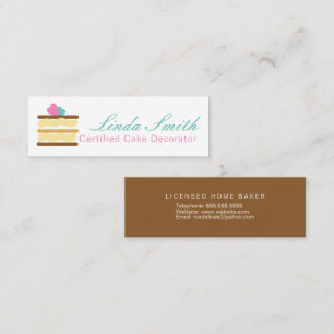 Baker Cake Bakery Decorator Slice Cake Mini Business Card