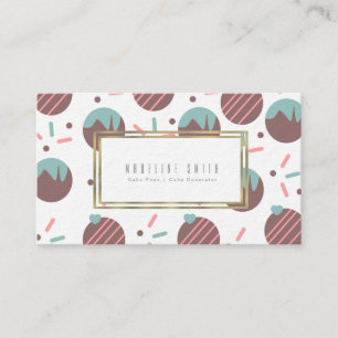 Baker Cake Pops Heart Sprinkles Cake Decorator Business Card