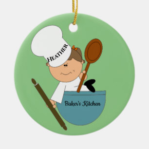 Baker Chef Design Ornement en céramique