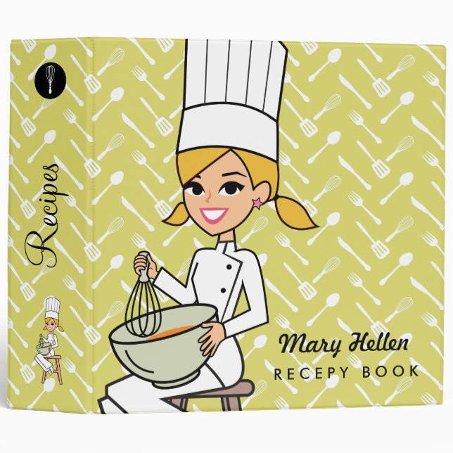 Baker Chef Themed Recipe Binder (Front/Spine)