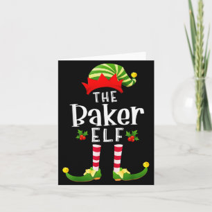 Baker Christmas Elf Matching Pajama X-mas Party  Card