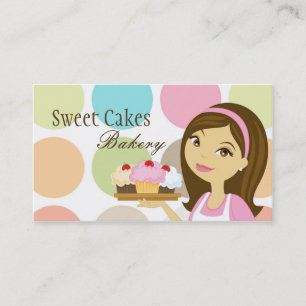 Baker Cup Cakes Bakery Sweet Treats Business Card
