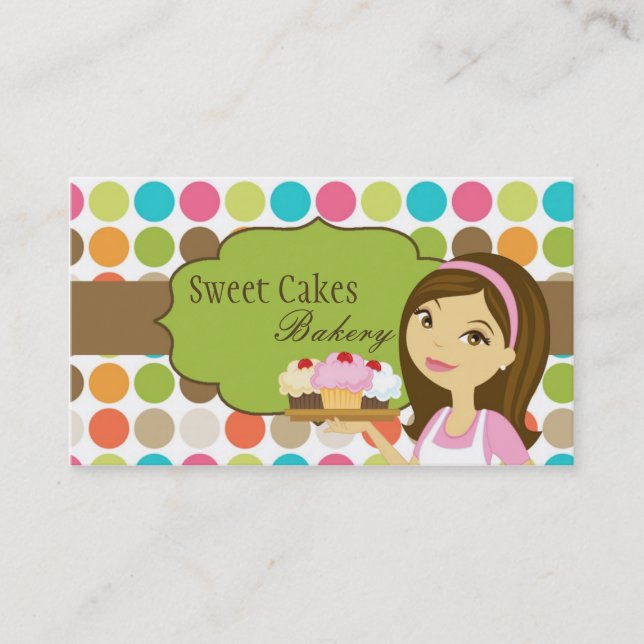 Baker Cup Cakes Bakery Sweet Treats Business Card (Front)