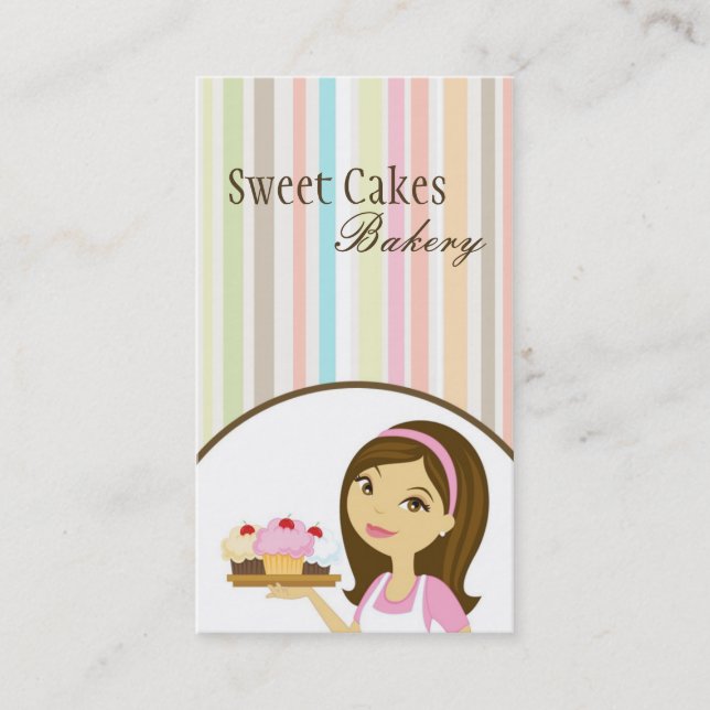 Baker Cup Cakes Bakery Sweet Treats Business Card (Front)