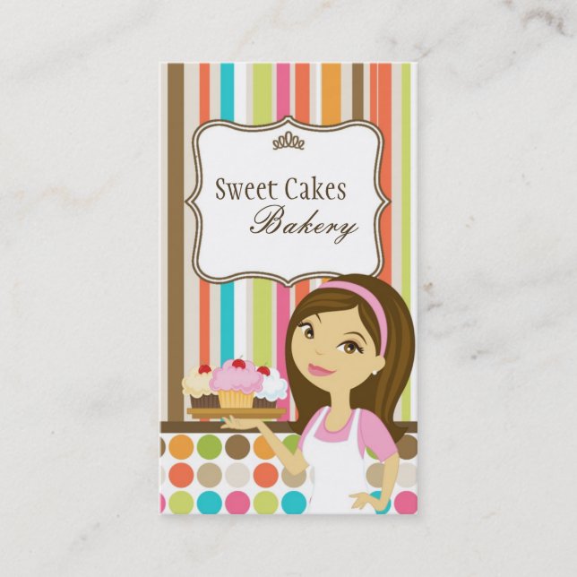 Baker Cup Cakes Bakery Sweet Treats Business Card (Front)