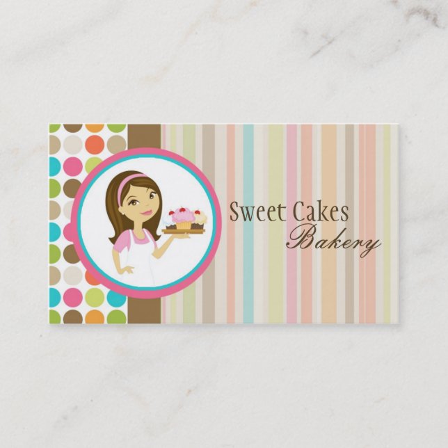 Baker Cup Cakes Bakery Sweet Treats Business Card (Front)