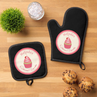 Baker Cupcakes Oven Mitt & Pot Holder Set