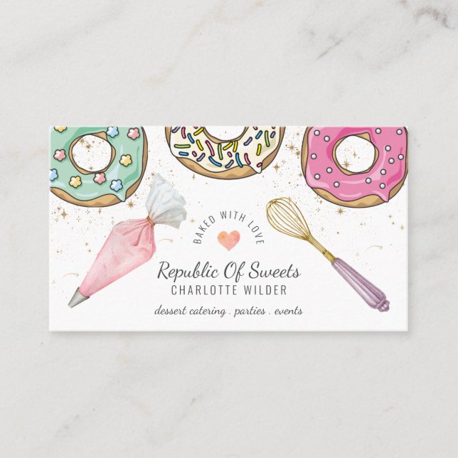 Baker Doughnut Desserts Baking Utensils Business C Business Card (Front)