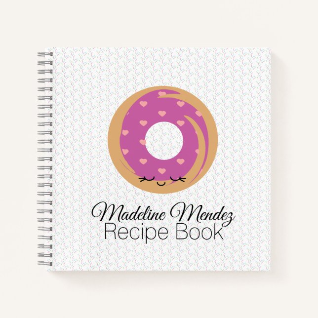 Baker Doughnut Spiral Notebook Kids Recipe Book (Front)