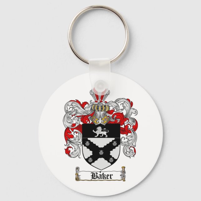 BAKER FAMILY CREST -  BAKER COAT OF ARMS KEYCHAIN (Front)