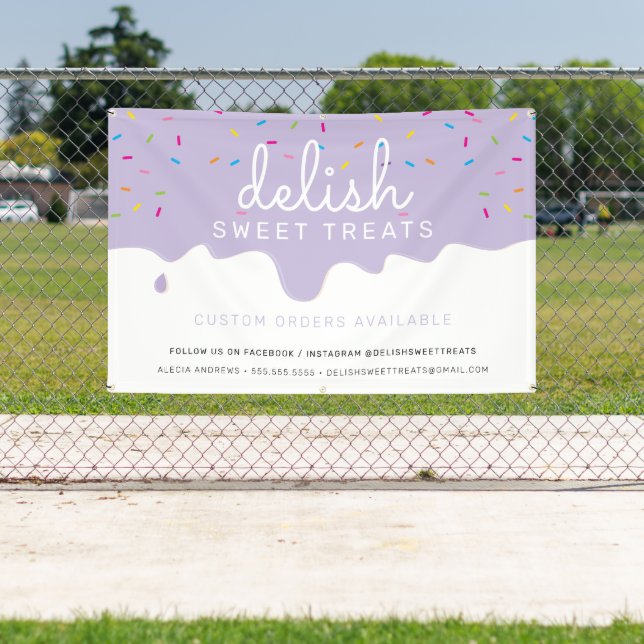 Baker Frosting Drip colourful sprinkles Lilac Banner (Insitu)