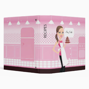 Baker Girl Illustrated Recipe Binder Customizable