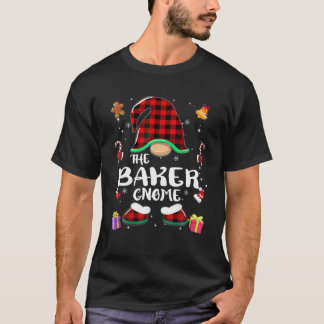 Baker Gnome Buffalo Plaid Red Matching Family Chri T-Shirt