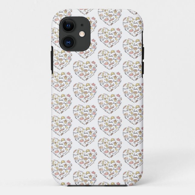 Baker Heart Funny Bakery Baking Pastry Chef Case-Mate iPhone Case (Back)