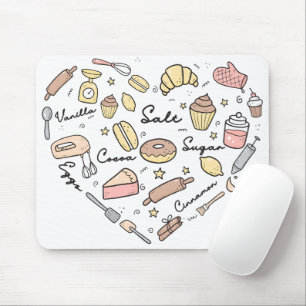 Baker Heart Funny Bakery Baking Pastry Chef Mouse Pad