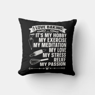 Baker I Love Baking Bakery Chef Cupcake Bake Throw Pillow