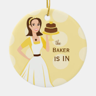 Baker in/out sign ceramic ornament