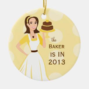 Baker in/out sign ceramic ornament