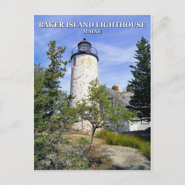 Baker Island Lighthouse, Maine Postcard (Front)